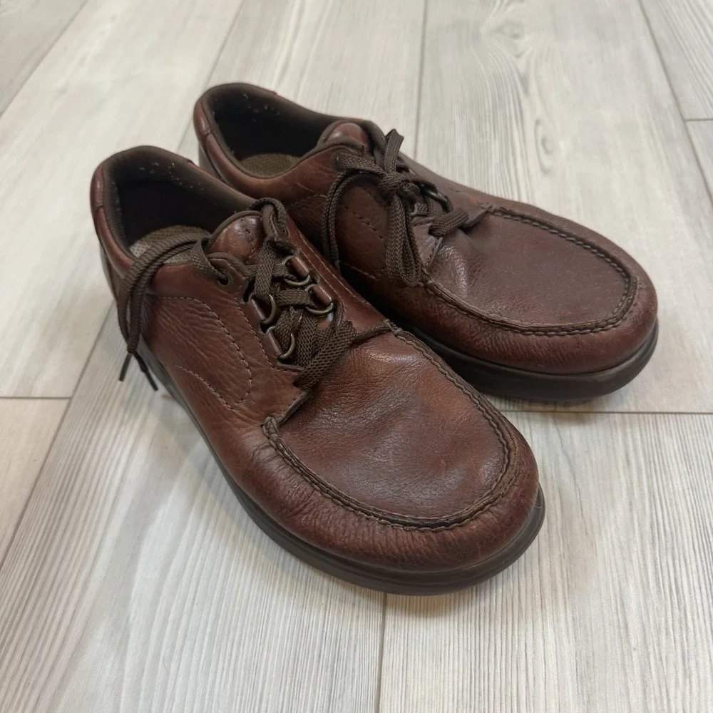 SAS Bout Time Walking Shoes Mens‎ 9M Tripad Lace Up Moccasin Mulch Brown